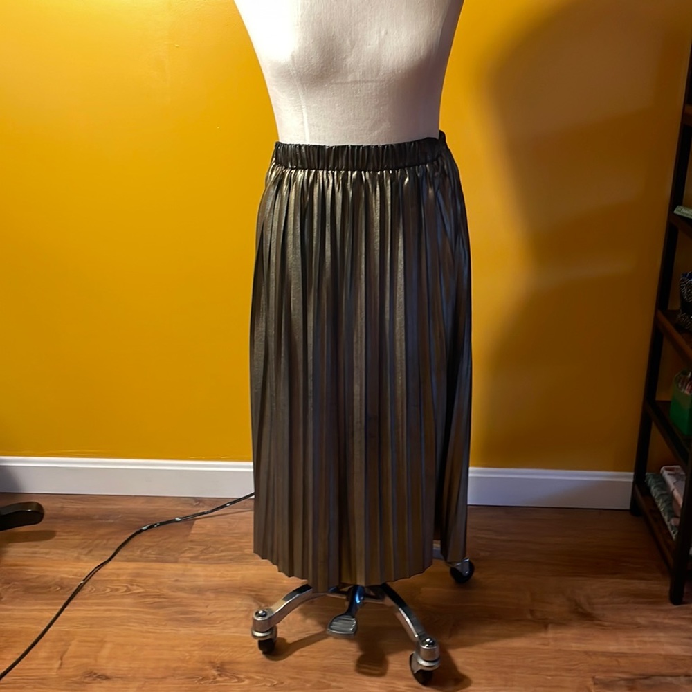 Gold, pleated skirt, Francesca’s small